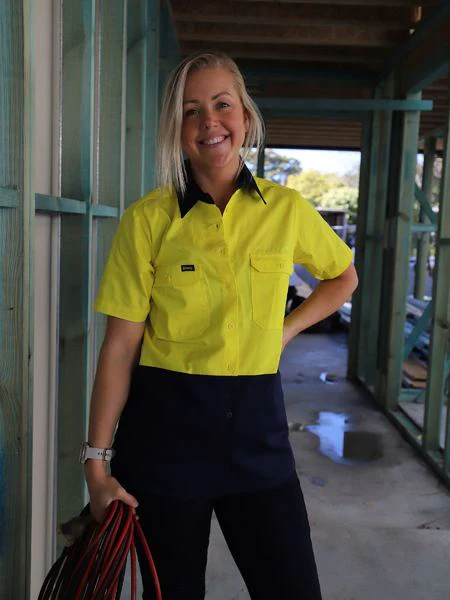 Bisley Women's Cool Lightweight Hi Vis Drill Shirt - (BL1895) - Image 2