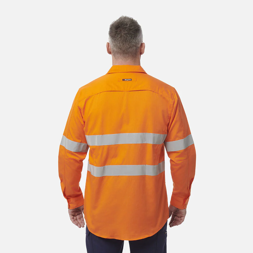 King Gee Workcool 2 Hi-Vis Reflective Long Sleeve Work Shirt (K54890) - Image 2