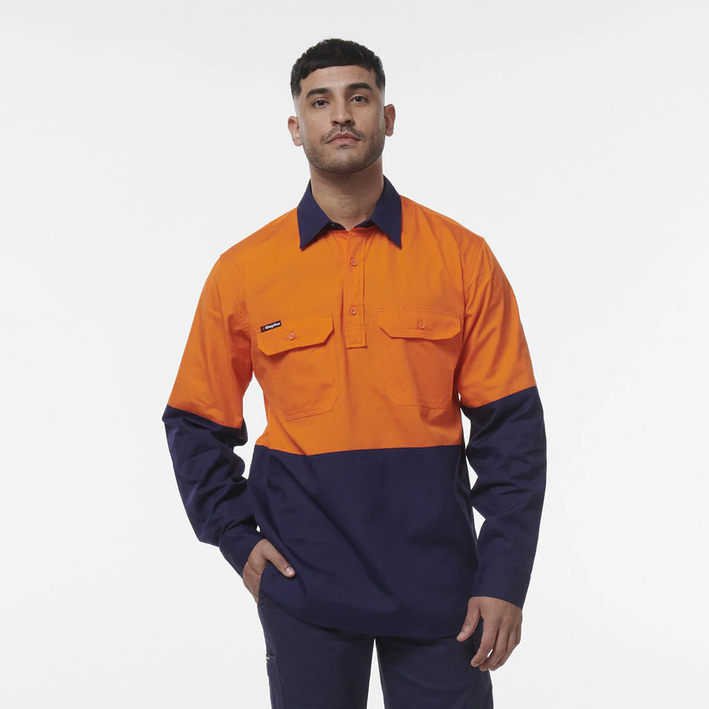 King Gee Workcool  Vented Closed Front Spliced Shirt (K54011) - Image 4